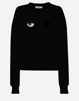 CHIARA FERRAGNI 74CBIT11 CTF02 WOMEN EYE STAR SWEATSHIRT BLACK